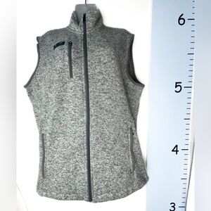 Simply Southern Gray‎ Heathered Full Zip Vest Large